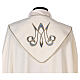 Kapa liturgiczna Maryjna 100% poliester, haftowana maszynowo lilia i monogram Gamma s2