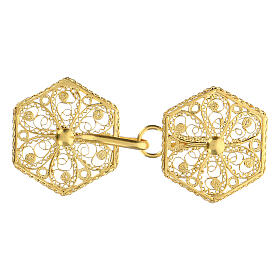 Round cope clasp, gold plated 800 silver filigree