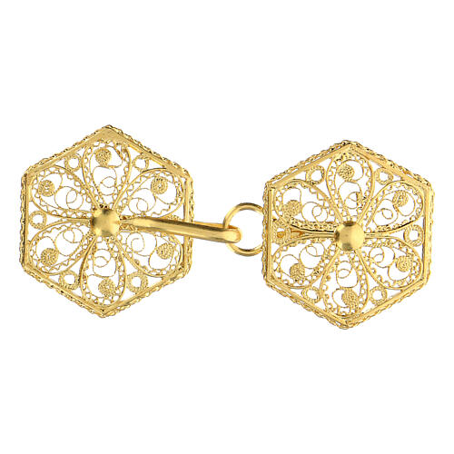 Round cope clasp, gold plated 800 silver filigree 1