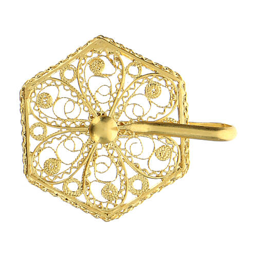 Round cope clasp, gold plated 800 silver filigree 2