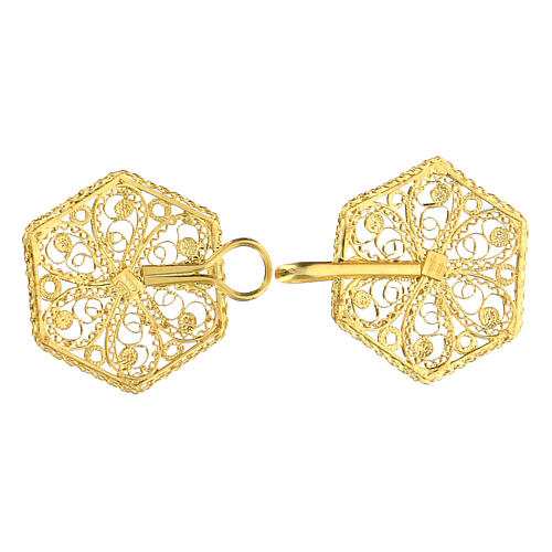 Round cope clasp, gold plated 800 silver filigree 3