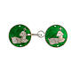 Cope clasp with Lamb of God on green backdrop, 925 silver s1