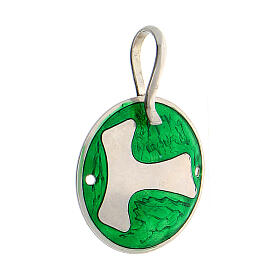 Cope clasp with Tau on green backdrop, 925 silver