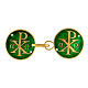 Cope clasp with Chi-Rho on green backdrop, 925 silver s1