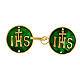 Cope clasp with IHS on green backdrop, 925 silver s1