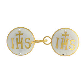 Gancio piviale IHS in argento 925 bianco