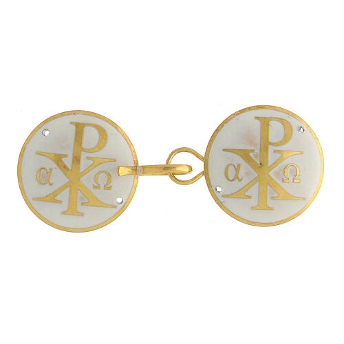 Cope clasp Chi Rho in white 925 silver 1