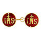 Cope clasp with IHS on red backdrop, 925 silver s1