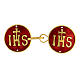 Gancio piviale IHS in argento 925 rosso s1