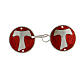 Cope clasp with Tau cross on red, 925 silver s1