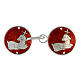 Gancio piviale agnello di dio in argento 925 rosso s1
