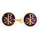 Cope clasp Chi Rho in purple 925 silver s1