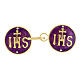 Cope clasp with IHS on purple, 925 silver s1