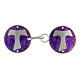 Cope clasp with Tau cross on purple, 925 silver s1