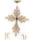 Casula romana cor de marfim bordado dourado cetim mistura de algodão s8