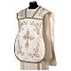Fiddleback chasuble ivory with golden embroidery in cotton satin blend s4