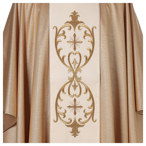 Chasuble or 80% laine 20% lurex double retors orfroi 2