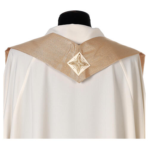 Chasuble or 80% laine 20% lurex double retors orfroi 10