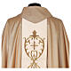 Chasuble or 80% laine 20% lurex double retors orfroi s6