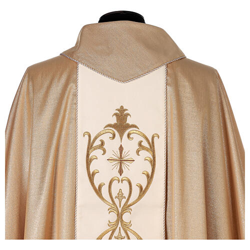 Gold chasuble 80% wool 20% lurex double twisted band 6