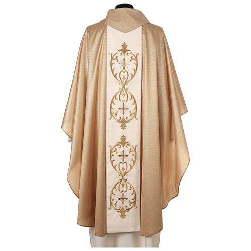 Gold chasuble 80% wool 20% lurex double twisted band 8