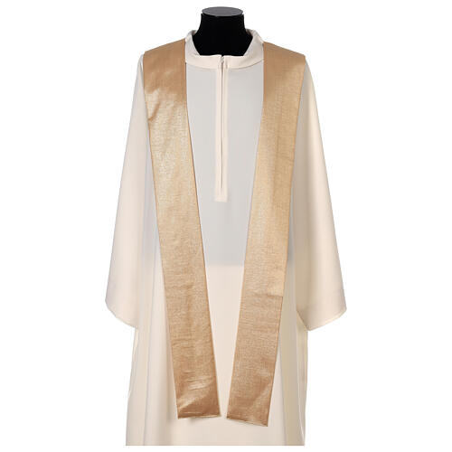 Gold chasuble 80% wool 20% lurex double twisted band 9