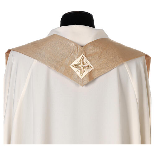 Gold chasuble 80% wool 20% lurex double twisted band 10