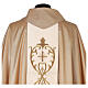 Gold chasuble 80% wool 20% lurex double twisted band s6
