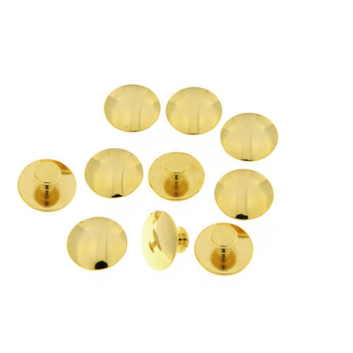 Golden stud buttons, set of 10 2