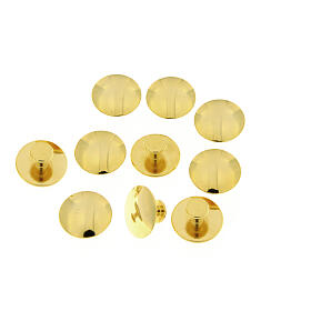 Botões com fecho retrocollo metal dourado, 10 unidades