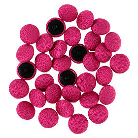 Covered fabric button for fuchsia cassock