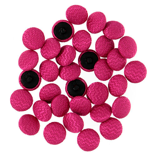 Covered fabric button for fuchsia cassock 2