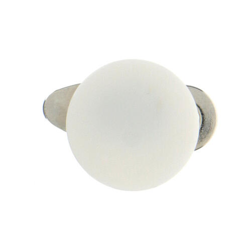 White resin collar back button 1