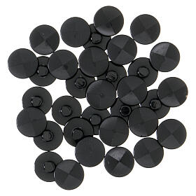 Black shank button for cassock, lasered resin