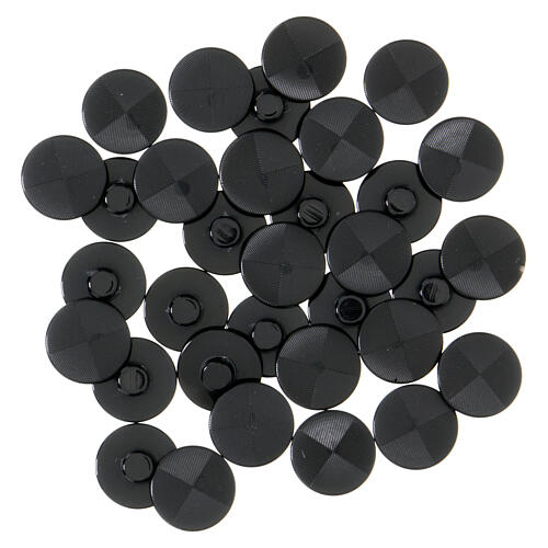 Black shank button for cassock, lasered resin 2