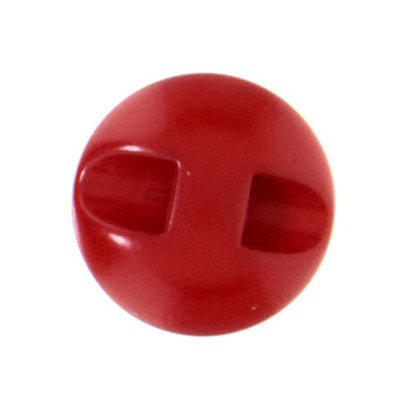 Shank button for cassock, dull cardinal red resin 3
