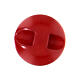 Shank button for cassock, dull cardinal red resin s3