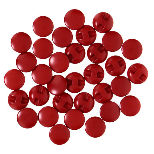 Botão vermelho cardeal para batina resina opaca 2
