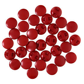 Button for cassock red cardinal in opaque resin