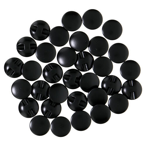 Shank button for cassock, dull black resin 2