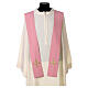 Pink priest chasuble JHS cross 100% polyester s7