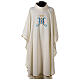 White Marial chasuble, 100% polyester s1