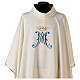White Marial chasuble, 100% polyester s2