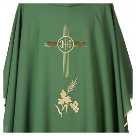 Chasuble of 100% polyester, JHS and grapes, 4 coulours