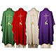 Chasuble of 100% polyester, JHS and grapes, 4 coulours s3