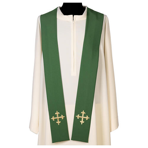 Chasuble of 100% polyester, Alpha Omega cross, and ear of wheat, 4 colours 5