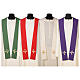 Kasel, Ähren-und Traubenmotiv, Kreuz, 4 liturgische Farben, 100% Polyester s8