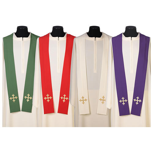 Chasuble of 100% polyester, ears of wheat grapes and cross, 4 coulours 8