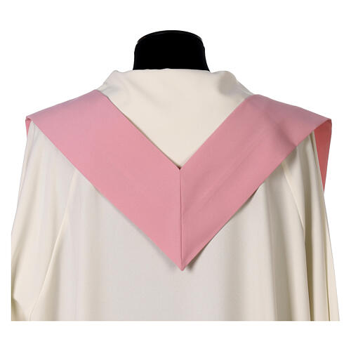 Pink chasuble with ears of wheat, grapes and cross, 100% polyester 9