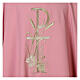 Pink chasuble with ears of wheat, grapes and cross, 100% polyester s2